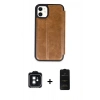 MARSİLYAN™- iPhone 11 Kılıf Zirve Yansıma Serisi - Siyah 6D Antistatik Mat Seramik Hayalet Nano Ekran Koruyucu + PVD Metal Kamera Lens - SH