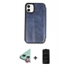 MARSİLYAN™- iPhone 11 Kılıf Zirve Yansıma Serisi - Siyah 6D Antistatik Mat Seramik Hayalet Nano Ekran Koruyucu + Raze Metal Kamera Lens - KI