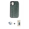 MARSİLYAN™- iPhone 11 Kılıf Zirve Yansıma Serisi - Siyah 6D Mat Seramik Hayalet Nano Ekran Koruyucu + Pers Alüminyum Kamera Lens - GI