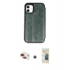 MARSİLYAN™- iPhone 11 Kılıf Zirve Yansıma Serisi - Siyah 6D Mat Seramik Hayalet Nano Ekran Koruyucu + Pers Alüminyum Kamera Lens - KI