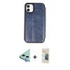 MARSİLYAN™- iPhone 11 Kılıf Zirve Yansıma Serisi - Siyah 6D Mat Seramik Hayalet Nano Ekran Koruyucu + Raze Metal Kamera Lens - MI
