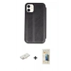 MARSİLYAN™- iPhone 11 Kılıf Zirve Yansıma Serisi - Siyah 6D Mat Seramik Hayalet Nano Ekran Koruyucu + Renkli Kamera Lens Koruma Cam - YL