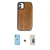 MARSİLYAN™- iPhone 11 Kılıf Zirve Yansıma Serisi - Siyah 6D Mat Seramik Hayalet Nano Ekran Koruyucu + Neon Fosforlu Kamera Lens - YL