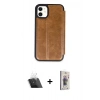 MARSİLYAN™- iPhone 11 Kılıf Zirve Yansıma Serisi - Siyah Bilvis 3D Cam Ekran Koruyucu + Kamera Lens Koruma Cam - SF