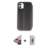 MARSİLYAN™- iPhone 11 Kılıf Zirve Yansıma Serisi - Siyah Bilvis 3D Cam Ekran Koruyucu + Raze Metal Kamera Lens - SH
