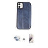 MARSİLYAN™- iPhone 11 Kılıf Zirve Yansıma Serisi - Siyah Bilvis 3D Mat Cam Ekran Koruyucu + Pers Alüminyum Kamera Lens - GI