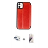 MARSİLYAN™- iPhone 11 Kılıf Zirve Yansıma Serisi - Siyah Bilvis 3D Mat Cam Ekran Koruyucu + Pers Alüminyum Kamera Lens - LT