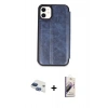 MARSİLYAN™- iPhone 11 Kılıf Zirve Yansıma Serisi - Siyah Bilvis 3D Mat Cam Ekran Koruyucu + Pers Alüminyum Kamera Lens - LT