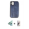 MARSİLYAN™- iPhone 11 Kılıf Zirve Yansıma Serisi - Siyah Bilvis 3D Mat Cam Ekran Koruyucu + Raze Metal Kamera Lens - MI