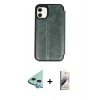 MARSİLYAN™- iPhone 11 Kılıf Zirve Yansıma Serisi - Siyah Bilvis 3D Mat Cam Ekran Koruyucu + Raze Metal Kamera Lens - MI