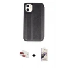 MARSİLYAN™- iPhone 11 Kılıf Zirve Yansıma Serisi - Siyah Bilvis 3D Mat Cam Ekran Koruyucu + Pers Alüminyum Kamera Lens - KI