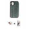 MARSİLYAN™- iPhone 11 Kılıf Zirve Yansıma Serisi - Siyah Bilvis 3D Mat Cam Ekran Koruyucu + Pers Alüminyum Kamera Lens - KI