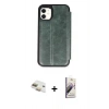 MARSİLYAN™- iPhone 11 Kılıf Zirve Yansıma Serisi - Siyah Bilvis 3D Mat Cam Ekran Koruyucu + Pers Alüminyum Kamera Lens - GD