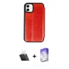 MARSİLYAN™- iPhone 11 Kılıf Zirve Yansıma Serisi - Siyah Bilvis 5in1 3D Magic Cam Ekran Koruyucu + Kamera Lens Koruma Cam - SF