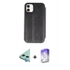 MARSİLYAN™- iPhone 11 Kılıf Zirve Yansıma Serisi - Siyah Bilvis 5in1 3D Magic Cam Ekran Koruyucu + Raze Metal Kamera Lens - MI