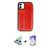 MARSİLYAN™- iPhone 11 Kılıf Zirve Yansıma Serisi - Siyah Bilvis 5in1 3D Magic Cam Ekran Koruyucu + Raze Metal Kamera Lens - MI