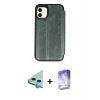 MARSİLYAN™- iPhone 11 Kılıf Zirve Yansıma Serisi - Siyah Bilvis 5in1 3D Magic Cam Ekran Koruyucu + Raze Metal Kamera Lens - MI