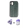 MARSİLYAN™- iPhone 11 Kılıf Zirve Yansıma Serisi - Siyah Bilvis 5in1 3D Magic Cam Ekran Koruyucu + Raze Metal Kamera Lens - MR