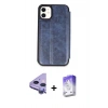 MARSİLYAN™- iPhone 11 Kılıf Zirve Yansıma Serisi - Siyah Bilvis 5in1 3D Magic Cam Ekran Koruyucu + Raze Metal Kamera Lens - MR