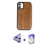 MARSİLYAN™- iPhone 11 Kılıf Zirve Yansıma Serisi - Siyah Bilvis 5in1 3D Magic Cam Ekran Koruyucu + Raze Metal Kamera Lens - MR