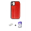 MARSİLYAN™- iPhone 11 Kılıf Zirve Yansıma Serisi - Siyah Bilvis 5in1 3D Magic Cam Ekran Koruyucu + Renkli Kamera Lens Koruma Cam - PE