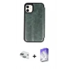 MARSİLYAN™- iPhone 11 Kılıf Zirve Yansıma Serisi - Siyah Bilvis 5in1 3D Magic Cam Ekran Koruyucu + Pers Alüminyum Kamera Lens - YL