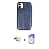 MARSİLYAN™- iPhone 11 Kılıf Zirve Yansıma Serisi - Siyah Bilvis 5in1 3D Magic Cam Ekran Koruyucu + Pers Alüminyum Kamera Lens - KI