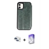 MARSİLYAN™- iPhone 11 Kılıf Zirve Yansıma Serisi - Siyah Bilvis 5in1 3D Magic Cam Ekran Koruyucu + Pers Alüminyum Kamera Lens - LT