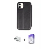 MARSİLYAN™- iPhone 11 Kılıf Zirve Yansıma Serisi - Siyah Bilvis 5in1 3D Magic Cam Ekran Koruyucu + Pers Alüminyum Kamera Lens - YL