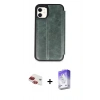 MARSİLYAN™- iPhone 11 Kılıf Zirve Yansıma Serisi - Siyah Bilvis 5in1 3D Magic Cam Ekran Koruyucu + Pers Alüminyum Kamera Lens - KI