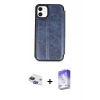 MARSİLYAN™- iPhone 11 Kılıf Zirve Yansıma Serisi - Siyah Bilvis 5in1 3D Magic Cam Ekran Koruyucu + Pers Alüminyum Kamera Lens - LT