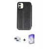 MARSİLYAN™- iPhone 11 Kılıf Zirve Yansıma Serisi - Siyah Bilvis 5in1 3D Magic Cam Ekran Koruyucu + Pers Alüminyum Kamera Lens - LT