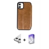 MARSİLYAN™- iPhone 11 Kılıf Zirve Yansıma Serisi - Siyah Bilvis 5in1 3D Magic Cam Ekran Koruyucu + Raze Metal Kamera Lens - GS