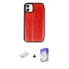 MARSİLYAN™- iPhone 11 Kılıf Zirve Yansıma Serisi - Siyah Bilvis 5in1 3D Magic Cam Ekran Koruyucu + Renkli Kamera Lens Koruma Cam - SI