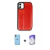 MARSİLYAN™- iPhone 11 Kılıf Zirve Yansıma Serisi - Siyah Bilvis 5in1 3D Magic Cam Ekran Koruyucu + Neon Fosforlu Kamera Lens - TU
