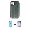 MARSİLYAN™- iPhone 11 Kılıf Zirve Yansıma Serisi - Siyah Bilvis 5in1 3D Magic Cam Ekran Koruyucu + Neon Fosforlu Kamera Lens - TU