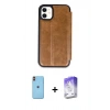 MARSİLYAN™- iPhone 11 Kılıf Zirve Yansıma Serisi - Siyah Bilvis 5in1 3D Magic Cam Ekran Koruyucu + Neon Fosforlu Kamera Lens - TU