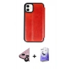 MARSİLYAN™- iPhone 11 Kılıf Zirve Yansıma Serisi - Siyah Bilvis 5in1 5D Magic Hayalet Cam Ekran Koruyucu + Raze Metal Kamera Lens - SH