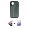 MARSİLYAN™- iPhone 11 Kılıf Zirve Yansıma Serisi - Siyah Bilvis 5in1 5D Magic Hayalet Cam Ekran Koruyucu + Raze Metal Kamera Lens - SH