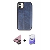 MARSİLYAN™- iPhone 11 Kılıf Zirve Yansıma Serisi - Siyah Bilvis 5in1 5D Magic Hayalet Cam Ekran Koruyucu + Raze Metal Kamera Lens - SH