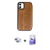 MARSİLYAN™- iPhone 11 Kılıf Zirve Yansıma Serisi - Siyah Bilvis 5in1 5D Magic Hayalet Cam Ekran Koruyucu + Pers Alüminyum Kamera Lens - GI