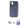 MARSİLYAN™- iPhone 11 Kılıf Zirve Yansıma Serisi - Siyah Bilvis 5in1 5D Magic Hayalet Cam Ekran Koruyucu + Pers Alüminyum Kamera Lens - GI