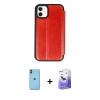 MARSİLYAN™- iPhone 11 Kılıf Zirve Yansıma Serisi - Siyah Bilvis 5in1 5D Magic Hayalet Cam Ekran Koruyucu + Neon Fosforlu Kamera Lens - TU