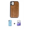 MARSİLYAN™- iPhone 11 Kılıf Zirve Yansıma Serisi - Siyah Bilvis 5in1 5D Magic Hayalet Cam Ekran Koruyucu + Neon Fosforlu Kamera Lens - TU