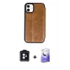 MARSİLYAN™- iPhone 11 Kılıf Zirve Yansıma Serisi - Siyah Bilvis 5in1 5D Magic Hayalet Cam Ekran Koruyucu + PVD Metal Kamera Lens - MI
