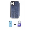 MARSİLYAN™- iPhone 11 Kılıf Zirve Yansıma Serisi - Siyah Bilvis 5in1 5D Magic Hayalet Cam Ekran Koruyucu + Neon Fosforlu Kamera Lens - TU