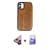 MARSİLYAN™- iPhone 11 Kılıf Zirve Yansıma Serisi - Siyah Bilvis 5in1 5D Magic Hayalet Cam Ekran Koruyucu + Raze Metal Kamera Lens - SH