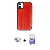 MARSİLYAN™- iPhone 11 Kılıf Zirve Yansıma Serisi - Siyah Bilvis 5in1 5D Magic Hayalet Cam Ekran Koruyucu + Pers Alüminyum Kamera Lens - GI
