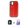 MARSİLYAN™- iPhone 11 Kılıf Zirve Yansıma Serisi - Siyah Bilvis 5in1 5D Magic Hayalet Cam Ekran Koruyucu + PVD Metal Kamera Lens - MI