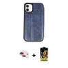 MARSİLYAN™- iPhone 11 Kılıf Zirve Yansıma Serisi - Siyah Buffer Cam Ekran Koruyucu + Pers Alüminyum Kamera Lens - KI